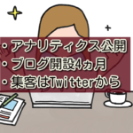 アナリティクス公開・ブログ開設4ヵ月・集客はTwitterから