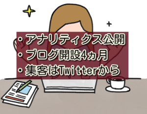 アナリティクス公開・ブログ開設4ヵ月・集客はTwitterから